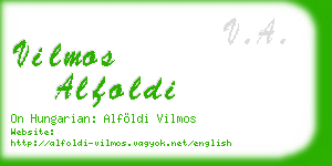 vilmos alfoldi business card