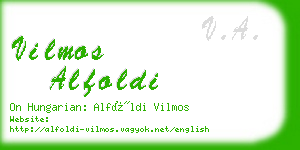 vilmos alfoldi business card